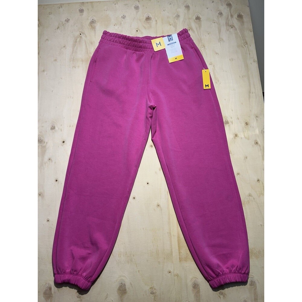 Member's Mark Women's Pink Solid Fleece Jogger Pants, Elastic Waist, M